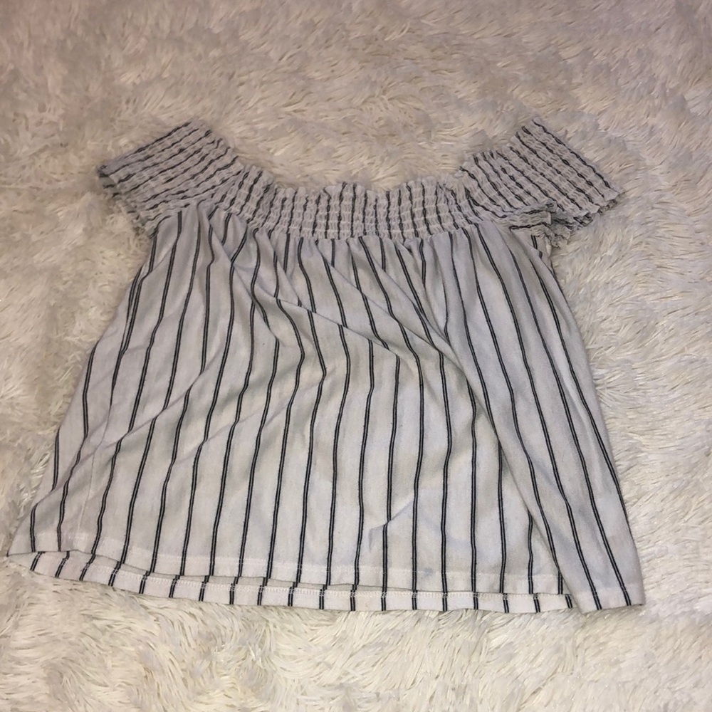 American Eagle size XS off the should striped top